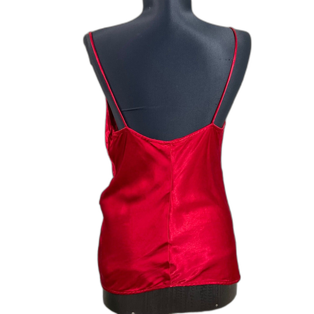 Zara Red Camisole Strappy Cowl Neck Size M Red rushed back - Picture 3 of 10
